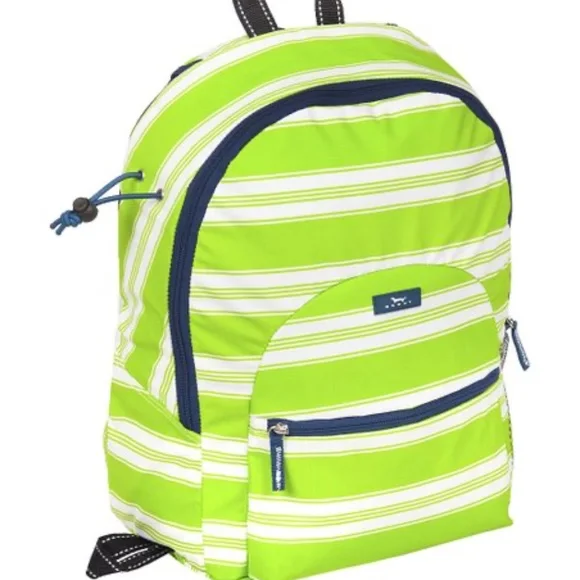 Scout Bags Scout Lime Green Stripe Tease Big Draw Backpack